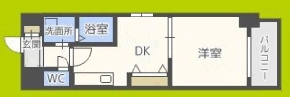 フロンティアタワー九条I(1LDK/9階)の間取り写真