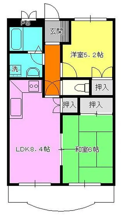 ハイラーク矢部 5階階 間取り
