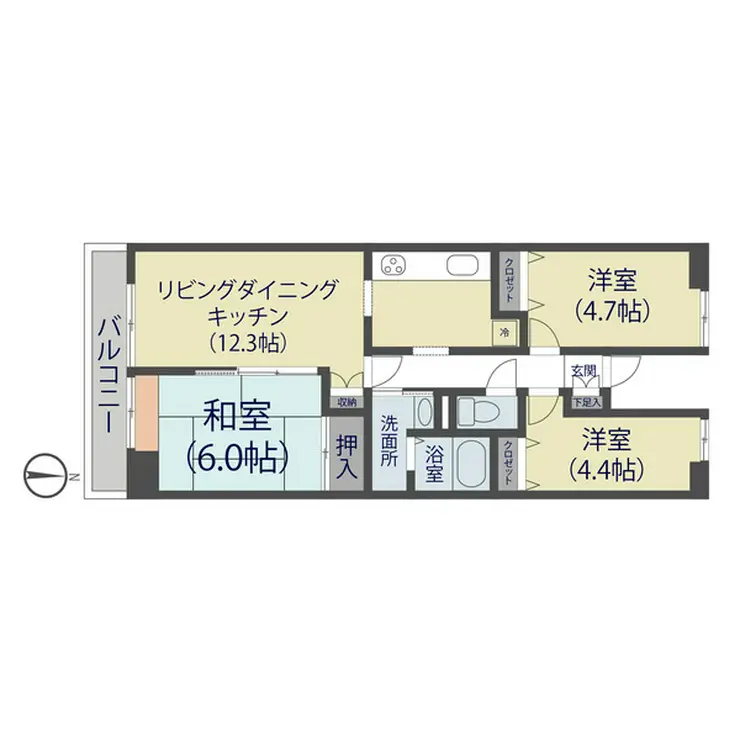 プロスペール谷塚弐番館 8階階 間取り