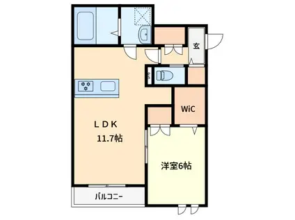 カントリーマム邦菊(1LDK/3階)の間取り写真
