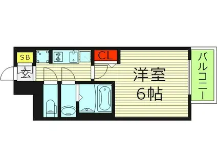 プレサンス深江橋ラヴィゲート(1K/6階)の間取り写真