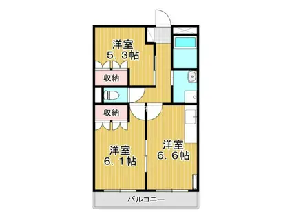 フィオーレ ツカサII(2DK/1階)の間取り写真