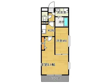 エスペランサ壱番館(2K/4階)の間取り写真