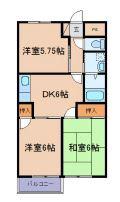 RIO GRANDE金光(3DK/2階)の間取り写真