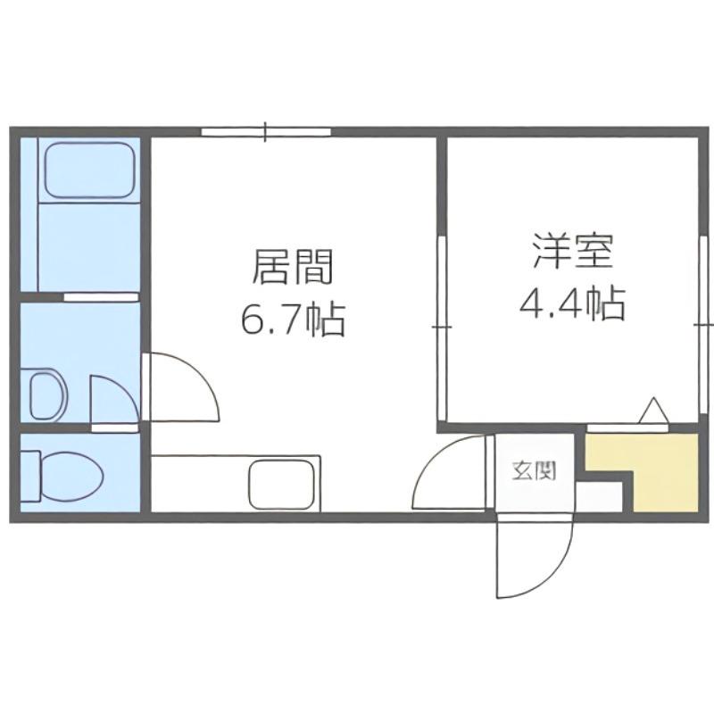 エルドラード平岸(1DK/1階)の間取り写真