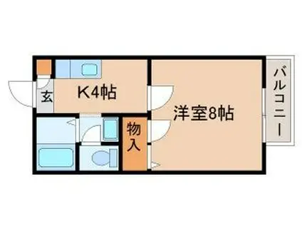 ソレアード(1K/2階)の間取り写真