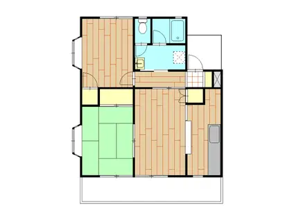 ニュースウェール八重原A棟(2LDK/2階)の間取り写真