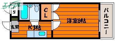 ウエストプラザ新保(1K/1階)の間取り写真