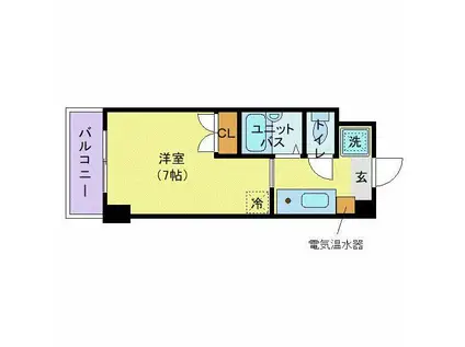 ブラントゥール恵比寿(1K/7階)の間取り写真
