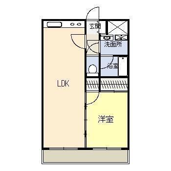 ELAN宮崎II番館(1LDK/3階)の間取り写真