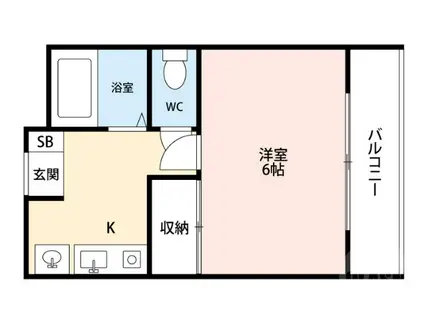 コスモセブン(1K/1階)の間取り写真