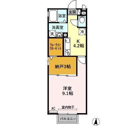 DMAISON南塚(1K/2階)の間取り写真