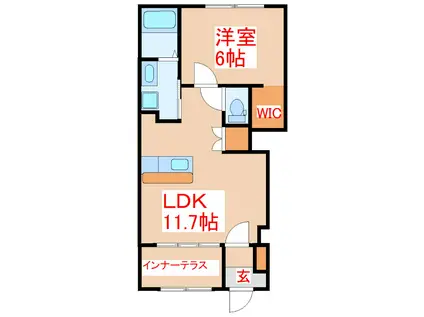 AグランドパレスII(1LDK/1階)の間取り写真