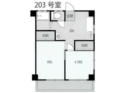 スターマンション(1LDK/2階)の間取り写真