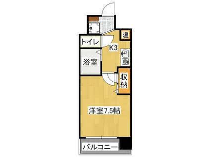 ウェスティン安朱(1K/2階)の間取り写真