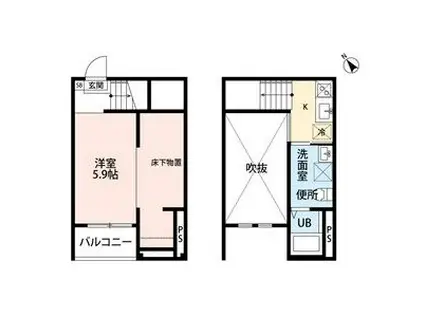 REFINED TASTE 小塚リファインド(ワンルーム/2階)の間取り写真