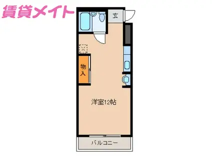 リバティールーク(ワンルーム/2階)の間取り写真