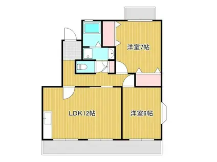 クリサンテA(2LDK/3階)の間取り写真