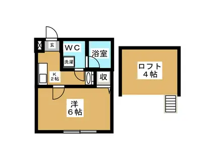プリュジュール(1K/1階)の間取り写真