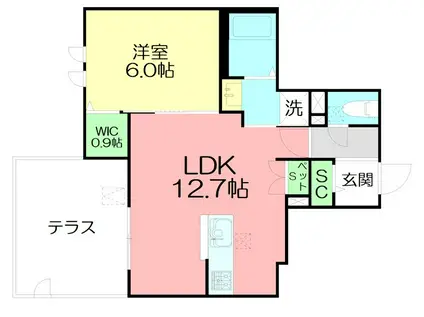 BREEZE YUIGAHAMA(1LDK/1階)の間取り写真