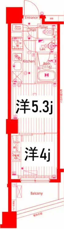 ガーラ・グランディ横濱関内 6階階 間取り