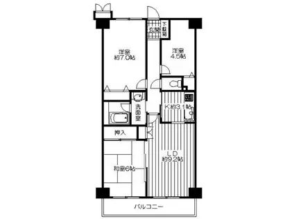 エステ・スクエア新所沢(3LDK/6階)の間取り写真