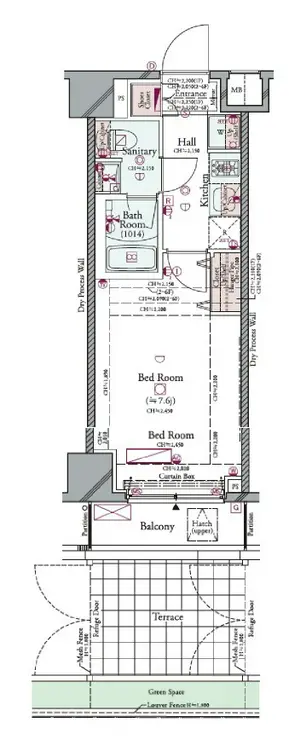 コンシェリア品川 BAYSIDE COURT 1階階 間取り