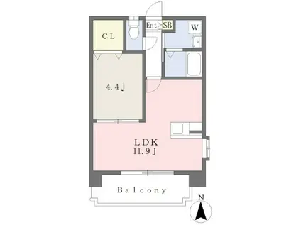 ステージア本荘(1LDK/5階)の間取り写真