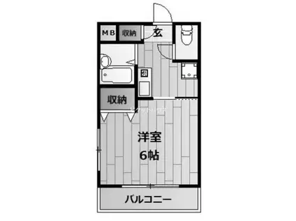 パレス西江井ヶ島(1K/3階)の間取り写真