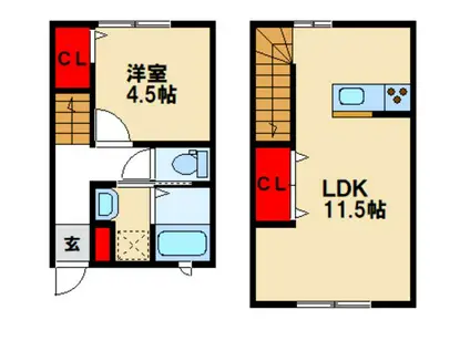 CREDO基山II(1LDK/1階)の間取り写真