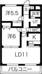 プレジール・マ・メゾン(2LDK/2階)の間取り写真