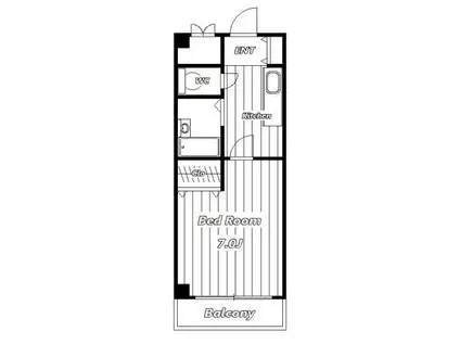 ボア稲毛台(1K/2階)の間取り写真