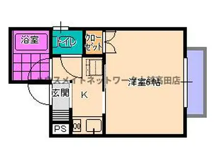 コーポ正美(1K/2階)の間取り写真