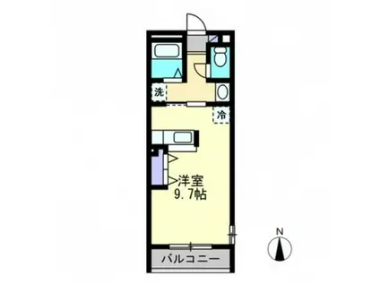 ヴィクトワール伊福(1K/2階)の間取り写真