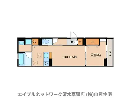 D CREST 中之郷2丁目(1LDK/1階)の間取り写真