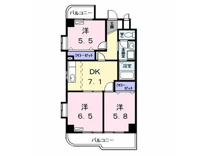 ネクステ-ジ・あらこ(3DK/2階)の間取り写真