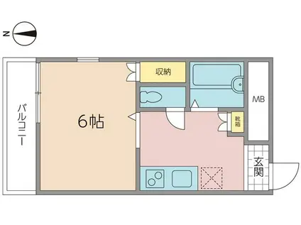 ローズパーク壱番館(1K/3階)の間取り写真