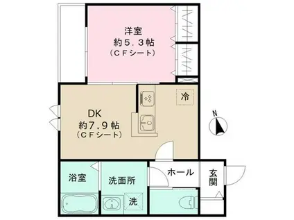 メゾン・ド・プティ(1DK/2階)の間取り写真