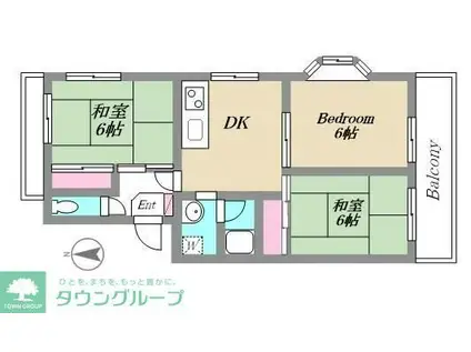 エステート松風台(3DK/4階)の間取り写真