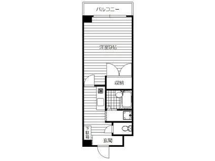 デイグラン香里園北(1K/2階)の間取り写真