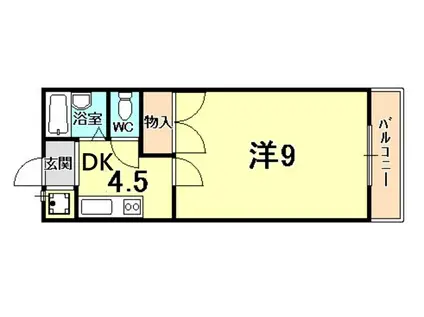 メゾン小百合園(1DK/2階)の間取り写真