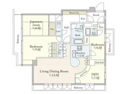 ベルテ代々木II(4LDK/5階)の間取り写真