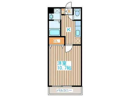 アヴニール・カルティエ(1K/1階)の間取り写真