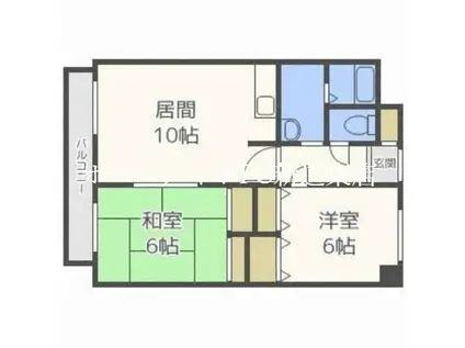 岡田ビル(2LDK/3階)の間取り写真