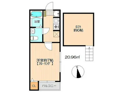 ヴィラ鳥羽見(1K/1階)の間取り写真