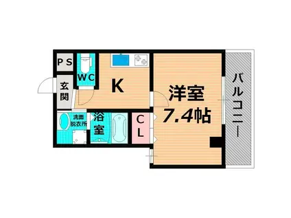 ヴィラナリー放出(1K/3階)の間取り写真