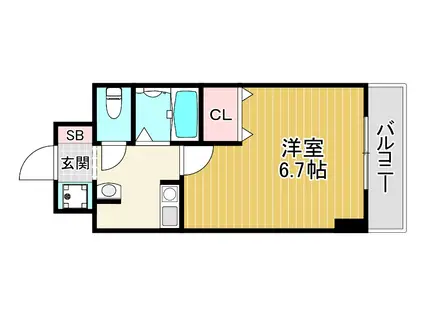 エイチ・ツー・オー今福(1K/5階)の間取り写真