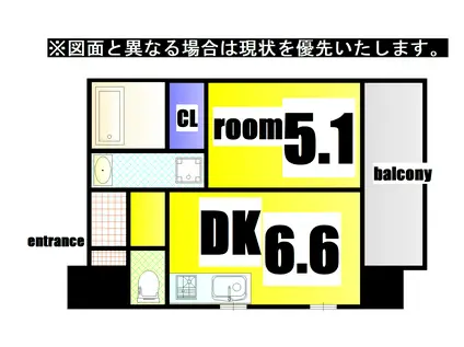 ラ・ヴェリテ鍛冶町(1DK/2階)の間取り写真