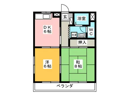 M.みずほIII(2DK/2階)の間取り写真