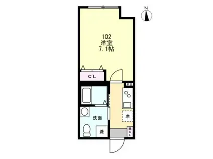 スキット本厚木(1K/1階)の間取り写真